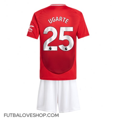 Dres Manchester United Manuel Ugarte #25 Domáci pre deti 2024-25 Krátky Rukáv (+ trenírky)